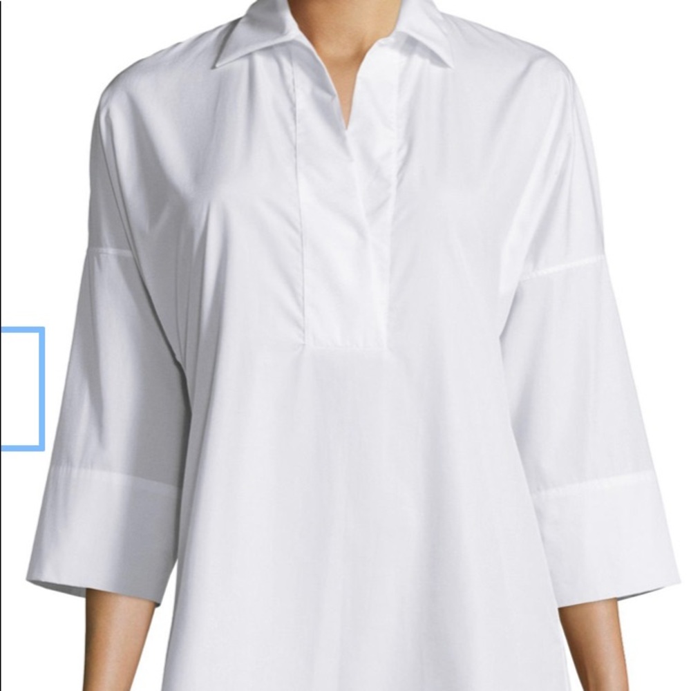 Akris Punto Kimono-Sleeve Split-Neck Blouse
